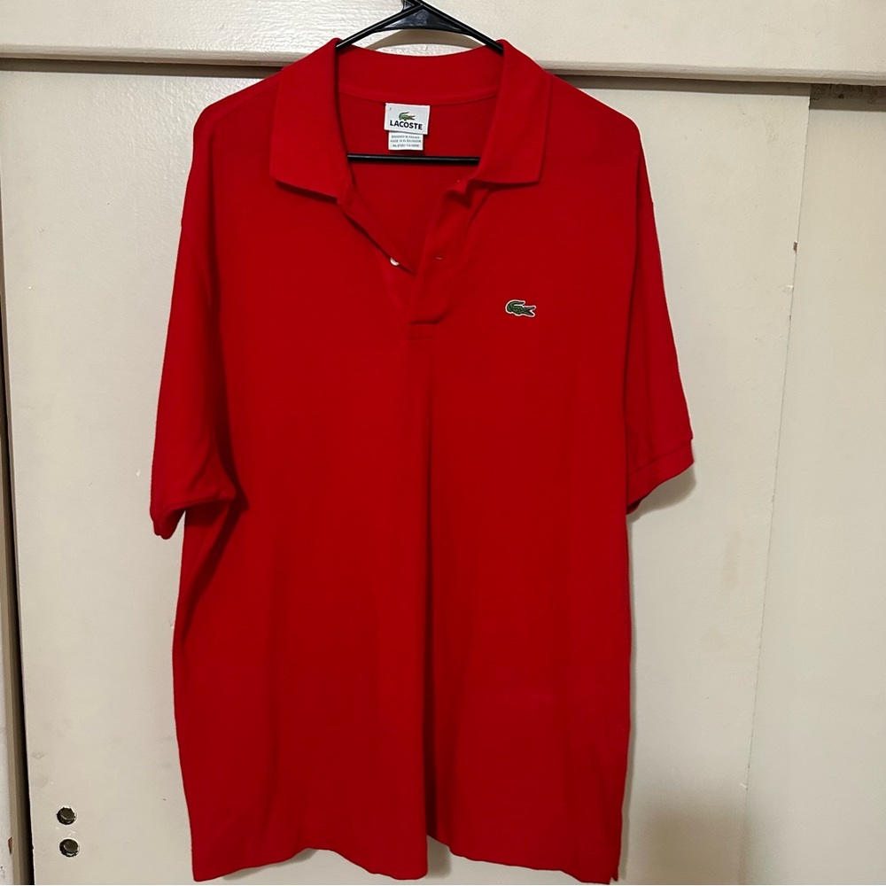 Lacoste red polo size 7 xxl